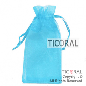 BOLSA TURQUESA ORGANZA 25X15CM HS2628-15 x 1